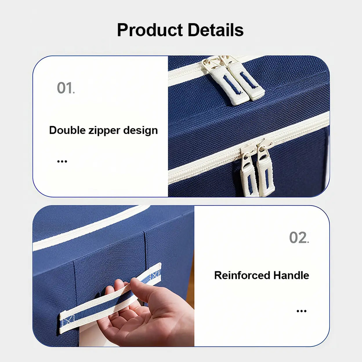 Storage Box Antibacterial Large Cloth Quilt Fabric Sorting Box Oxford Fabric Folding Storage Box 66 L x 3pcs