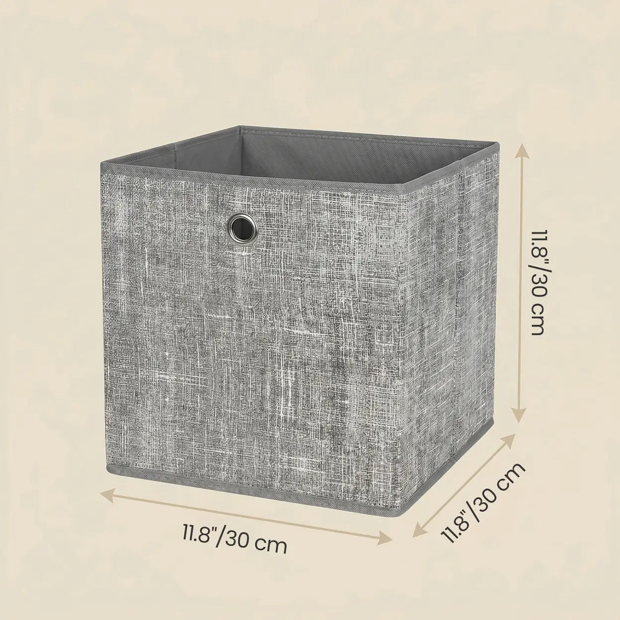 Foldable Storage Boxes, Set of 6 Fabric Boxes, 30 x 30 x 30 cm, Fit Cube Storage Unit, for Shelves, Clothes Storage, Grey