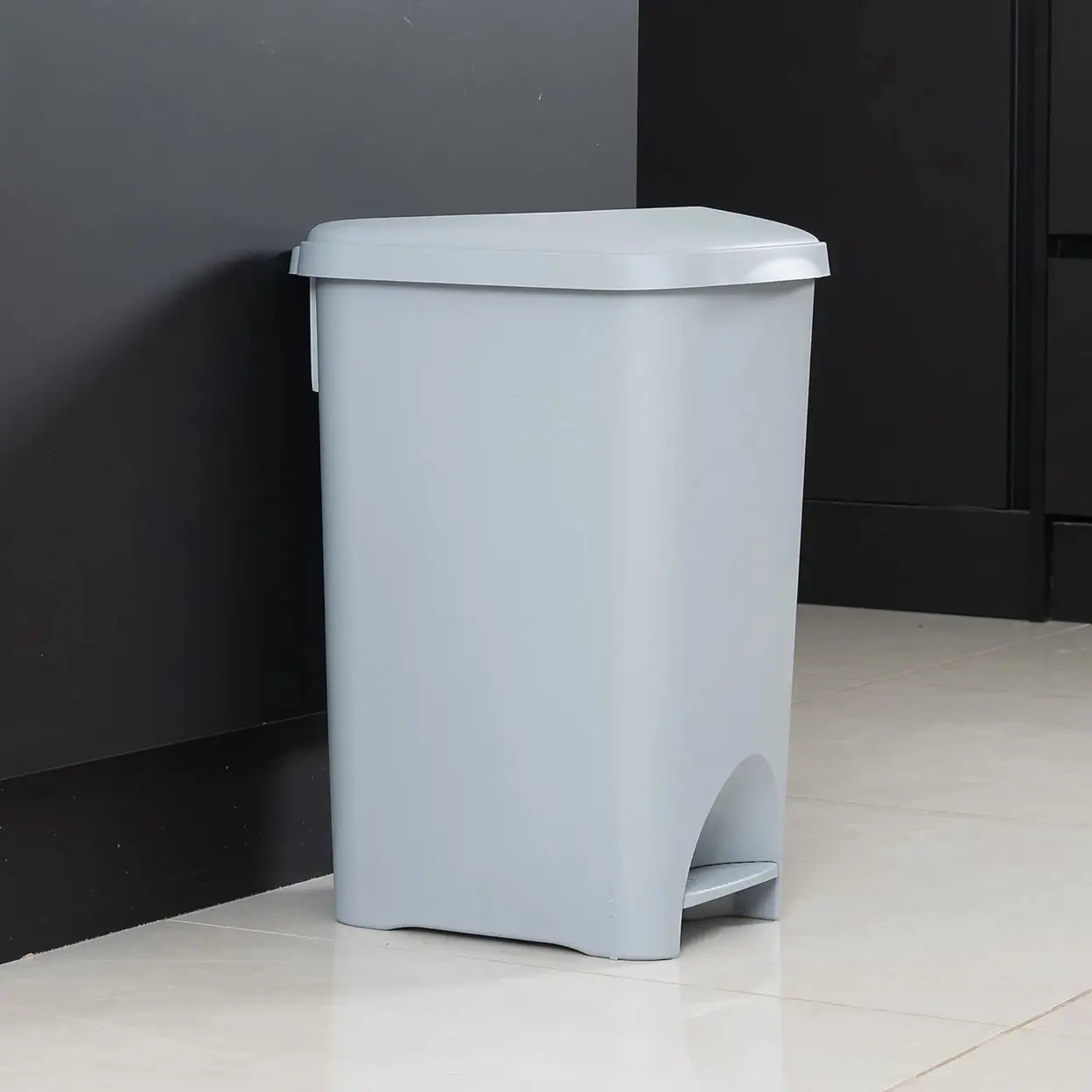 Addis Eco 40L Kitchen Pedal Bin | 100% Recycled Plastic Waste Bin | Light Grey