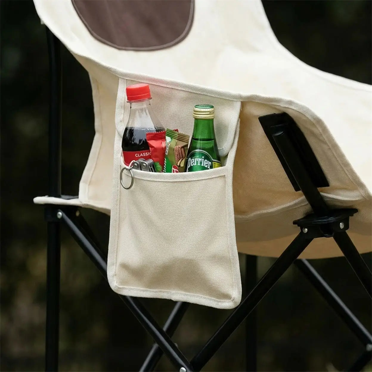 Portable Folding Camping Chair with Carry Bag, Side Pocket & Padded Headrest