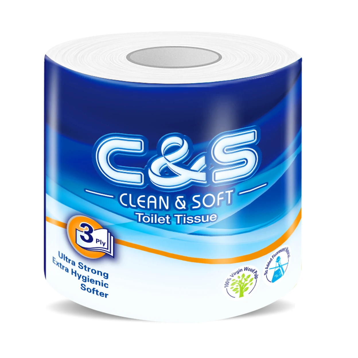 C&S Virgin Wood Pulp Toilet Tissue 3 Ply | 40 Rolls (4 x 10 Rolls) | Soft & Durable Family Pack