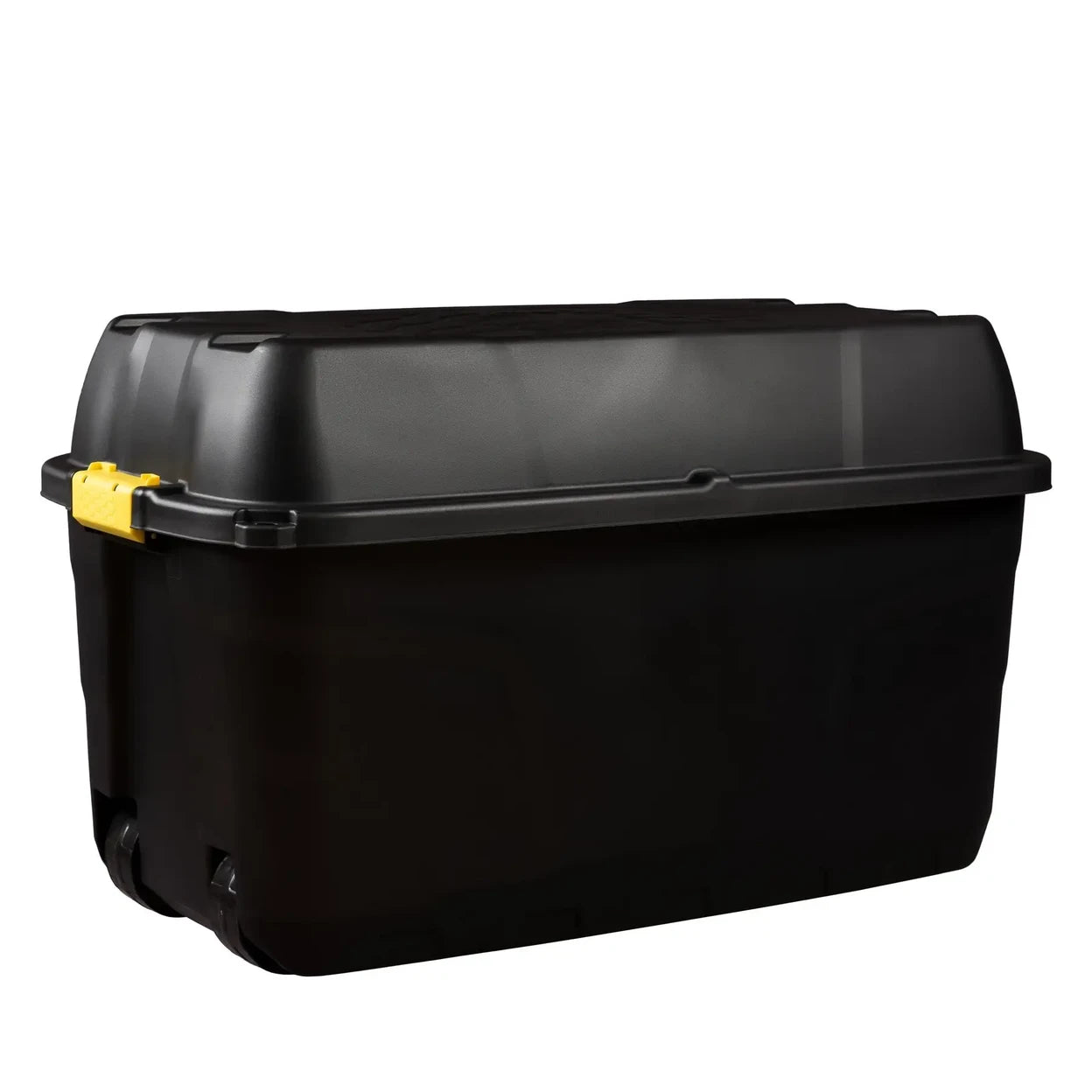 Strata Heavy Duty Storage Box with Lid & Wheels 175L Black | Large Outdoor Storage Trunk
