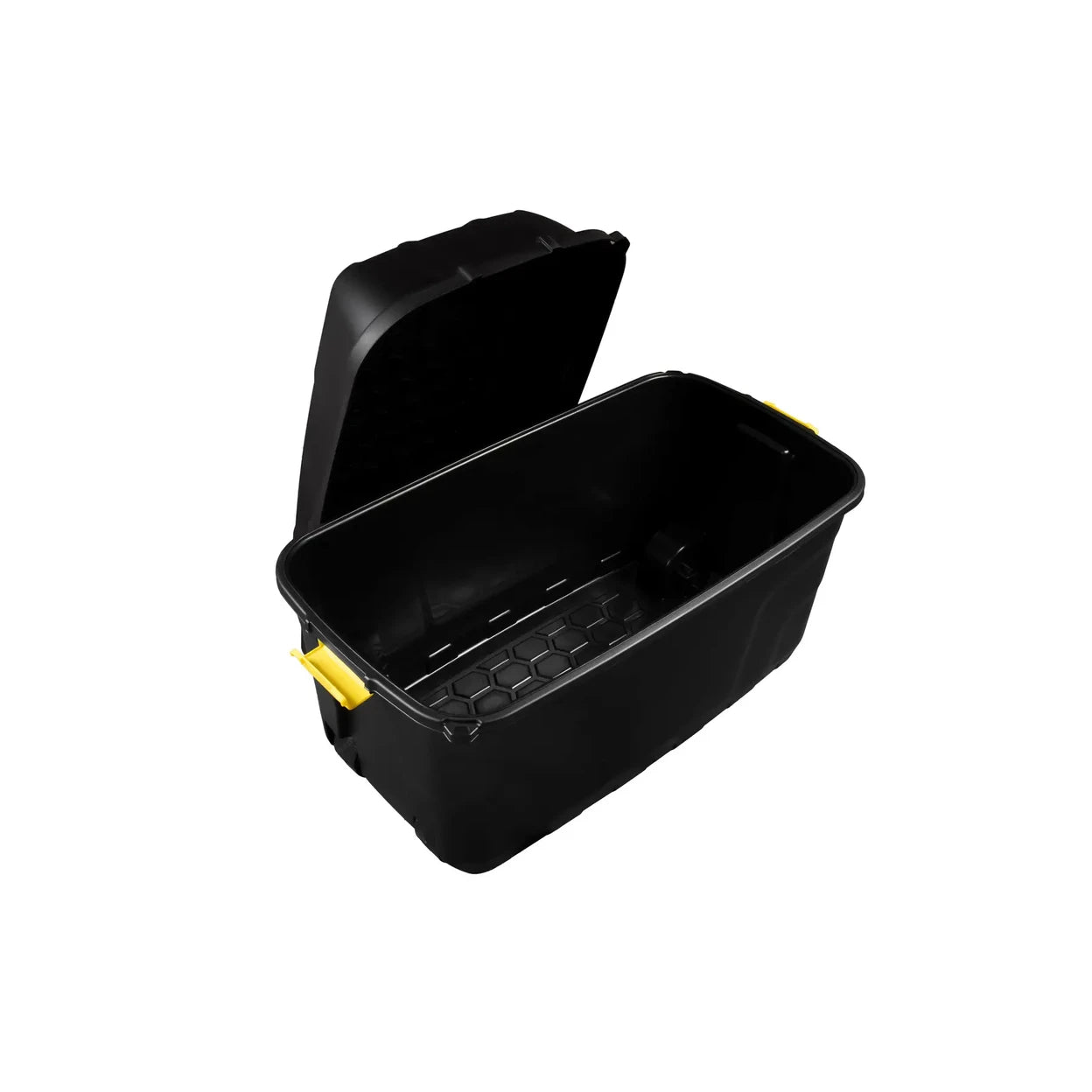 Strata Heavy Duty Storage Box with Lid & Wheels 175L Black | Large Outdoor Storage Trunk