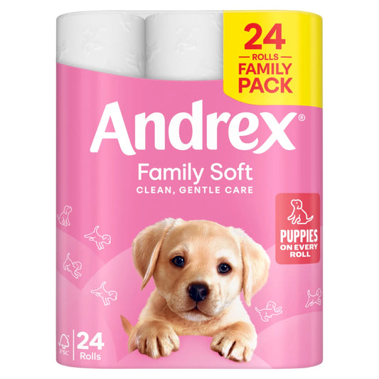 Andrex Family Soft Toilet Tissue, 2-Ply, 24 Rolls