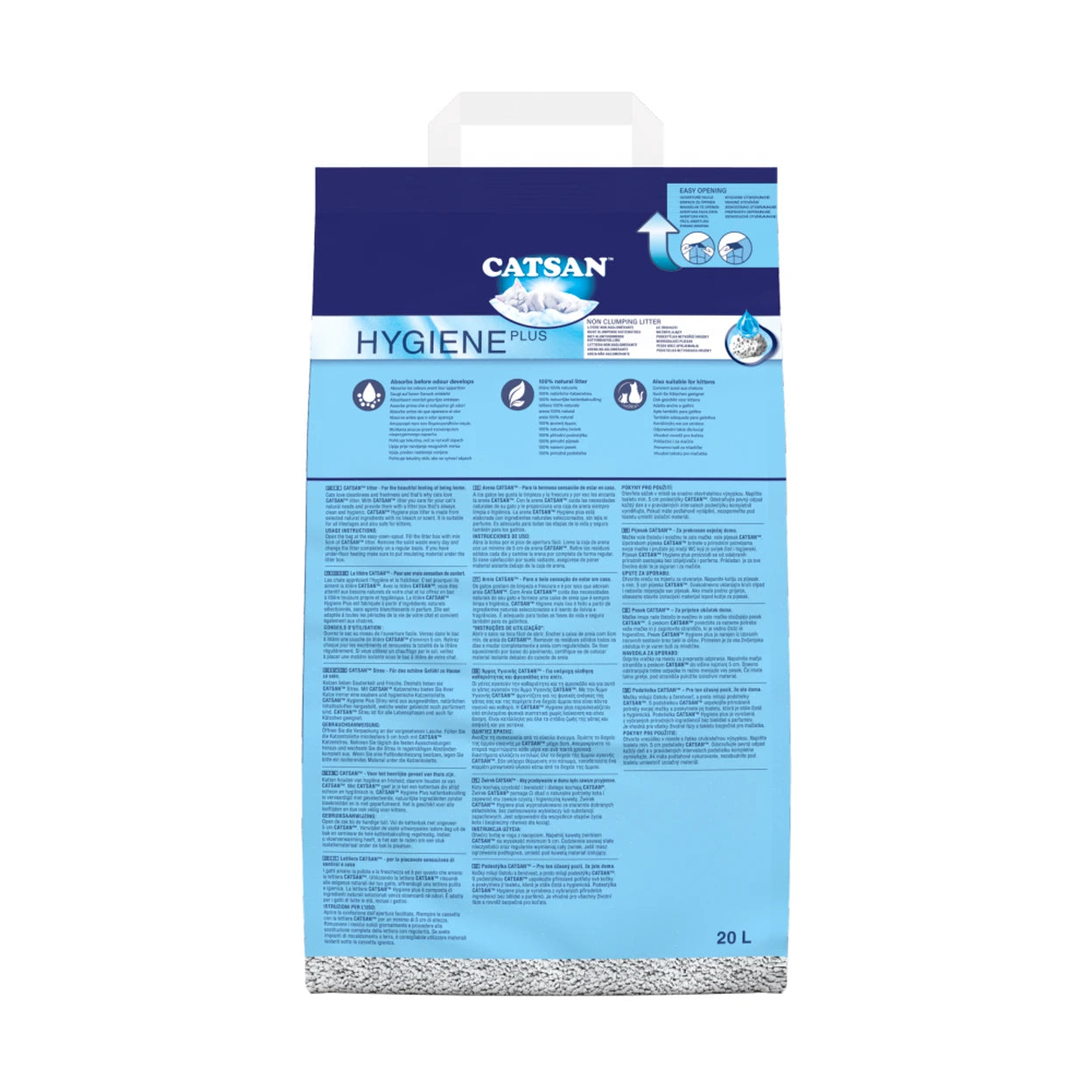 CATSAN Hygiene Plus Cat Litter 20L Non Clumping Odour Control Pet Litter 20L